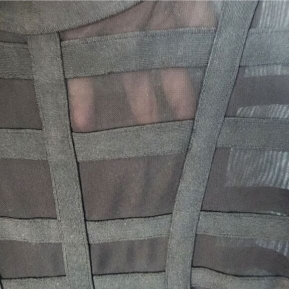 Chocolate bodycon mesh top midi dress - Picture 4 of 16